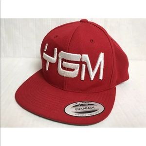 Yupoong Authentic Snapback Baseball Cap RED YGM